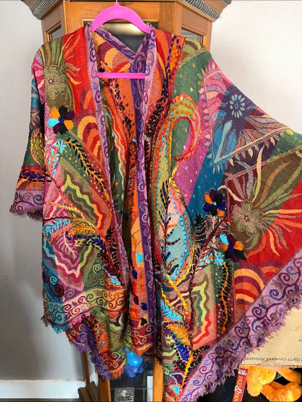 Multicolor Embroidered Cascade Cape